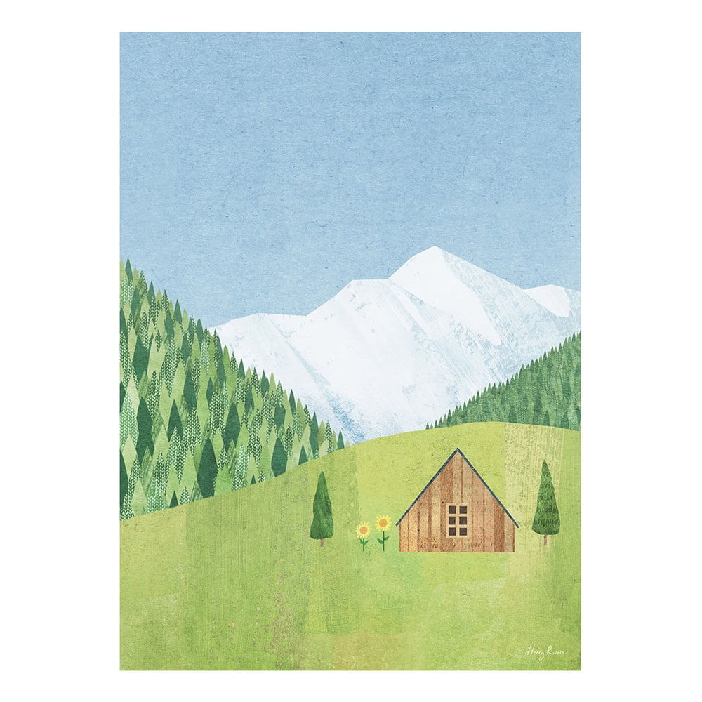 Plakāts 30x40 cm Mountain Cabin – Travelposter