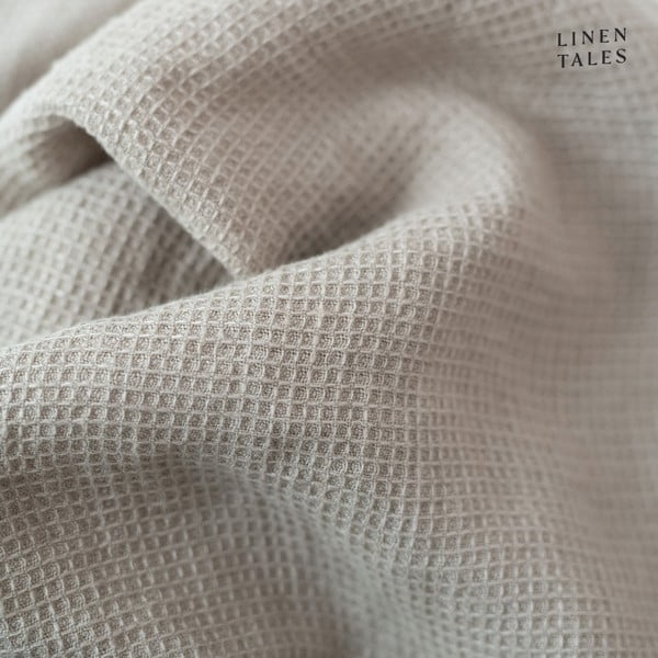 Dabīga toņa vafeļu lina dvielis 100x140 cm Natural Fine Waffle – Linen Tales-image-3