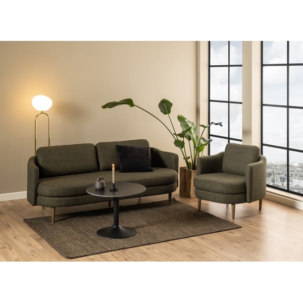 Melns apaļš žurnālgaldiņš ar keramikas virsmu ø 60 cm Malta – Actona-image-2