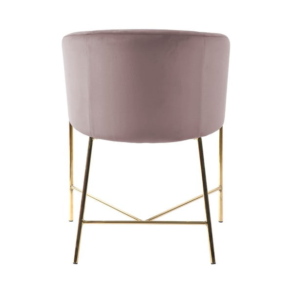 Pasteļrozā krēsls ar zelta krāsas kājām Interstil Nelson-image-4