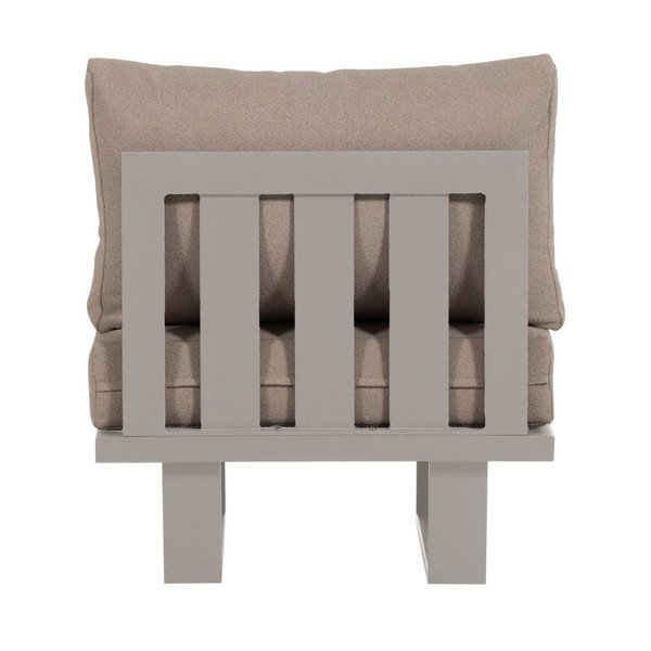 Pelēkbēšs metāla/polsterēts dārza atpūtas krēsls Bear – WOOOD-image-4