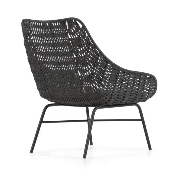 Melns ar rokām darināts āra atpūtas krēsls Kave Home Abeli-image-4