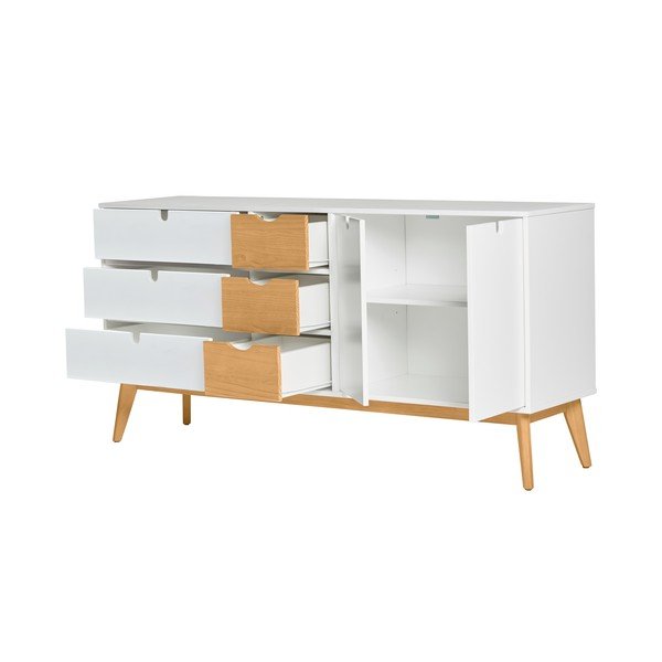 Balta kumode ar 6 atvilktnēm Marckeric Cris-image-4