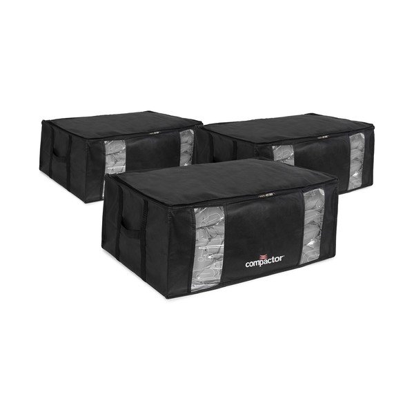 Melnas vakuuma plastmasas uzglabāšanas kastes (3 gab.) 65x45x27 cm Black Edition – Compactor-image-2