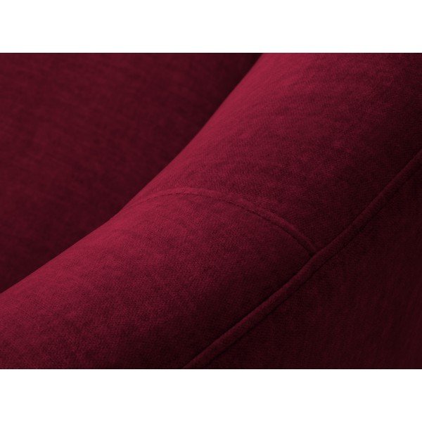 Bordo sarkans samta asimetrisks dīvāns Mazzini Sofas Debbie, labais stūris-image-1