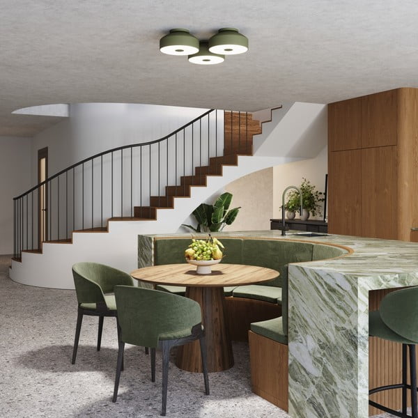 Zaļa griestu lampa Blacko – Sollux-image-3