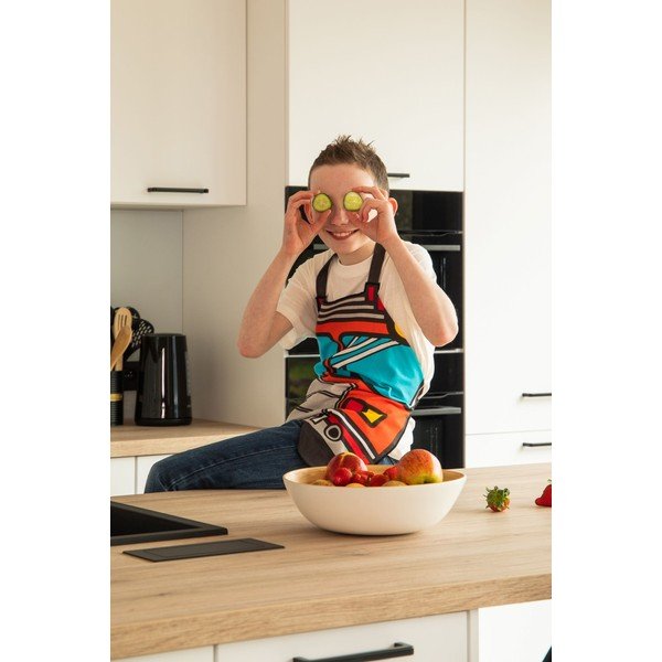 Bērnu priekšauts no pārstrādātas kokvilnas Hero – Tiseco Home Studio-image-1