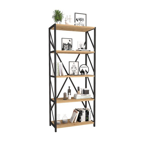 Melns priedes imitācijas plaukts 64x150 cm Eser – Gauge Concept-image-2