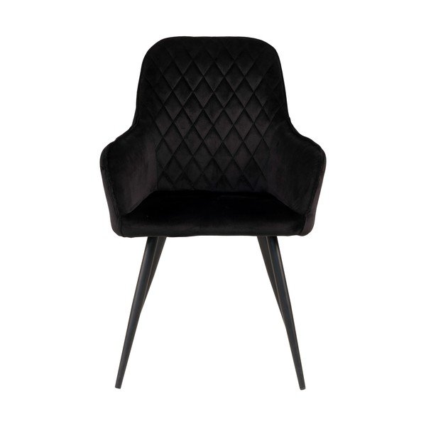 Melni polsterēti ēdamistabas krēsli ar roku balstiem (2 gab.) Harbo – House Nordic-image-2