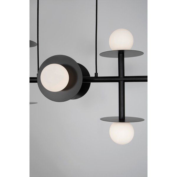 Balta/melna metāla piekaramā lampa ar stikla abažūru Pielo – Nova Luce-image-2