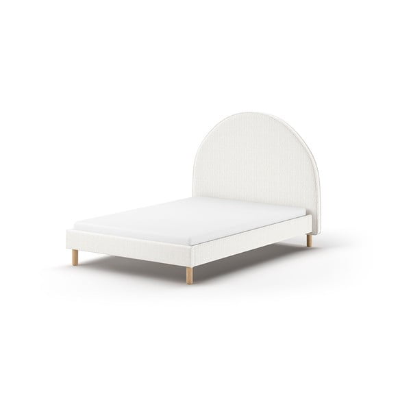 Balta polsterēta vienvietīga gulta ar redelēm 140x200 cm MOON – Vipack