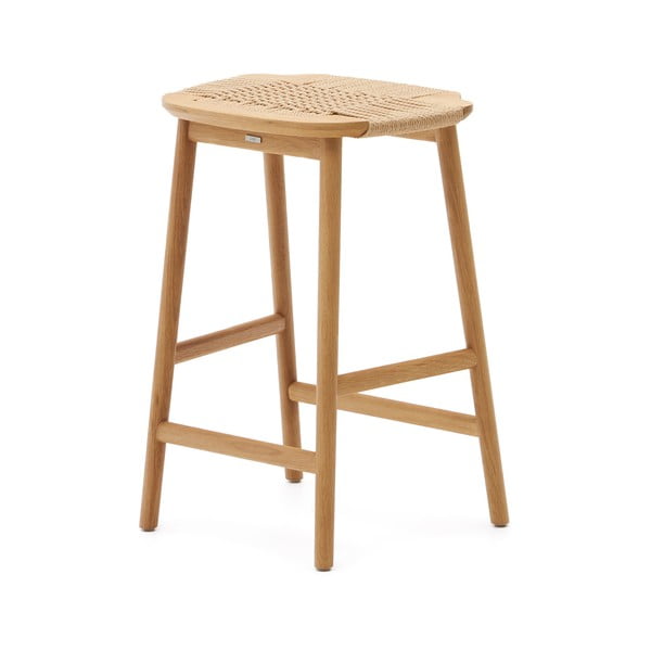 Dabīga toņa ozola masīvkoka bāra taburete (sēdekļa augstums 65 cm) Enit – Kave Home