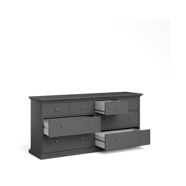 Pelēka zema kumode 183x87 cm Paris – Tvilum-image-3