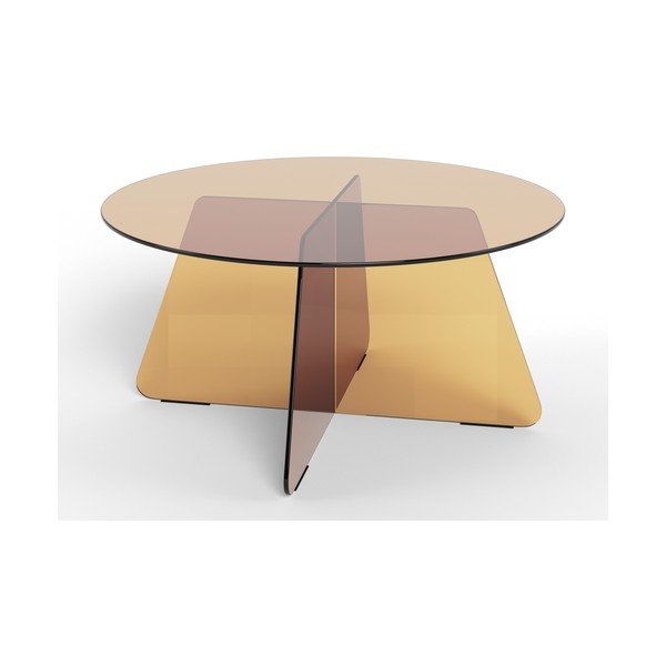 Brūns stikla apaļš žurnālgaldiņš ø 80 cm Samos – Actona