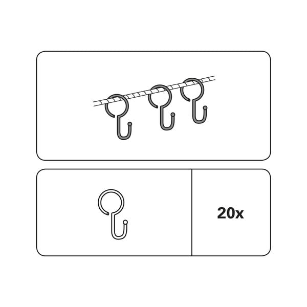 Metāla aizkaru āķīši (20 gab.) – Gardinia-image-1
