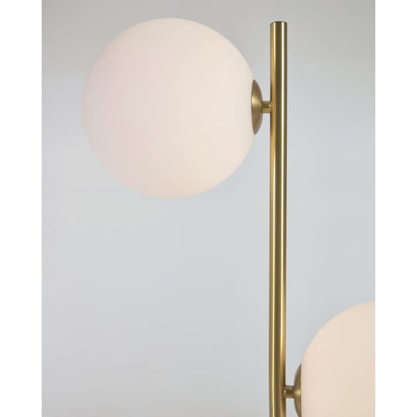 Stāvlampa zaļā/zelta krāsā ar stikla abažūru (augstums 161 cm) Lonela – Kave Home-image-3