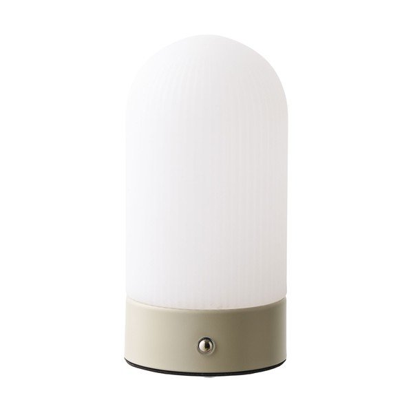 Balta/pelēkbrūna metāla galda lampa ar plastmasas abažūru (augstums 18 cm) Ashford – House Nordic