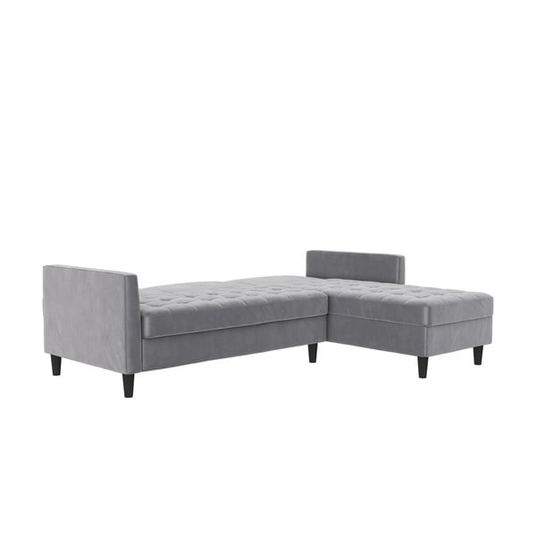 Gaiši pelēks samta stūra dīvāns Presley – Støraa-image-2