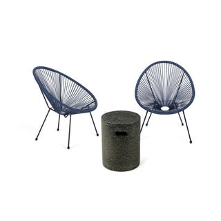 Zilu dārza krēslu komplekts Avocado un galds Loris, ø 35 cm