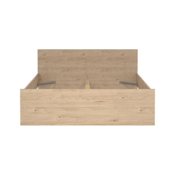 Dabīga toņa divvietīga gulta ar ozolkoka imitāciju 160x200 cm Naia – Tvilum-image-3