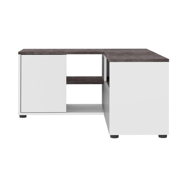 Balts/pelēks TV galdiņš ar betona imitāciju 90x45 cm Angle – TemaHome-image-3