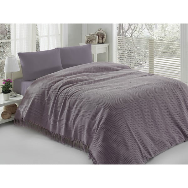 Viegls vienvietīgas gultas pārklājs Pique Purple, 180 x 240 cm