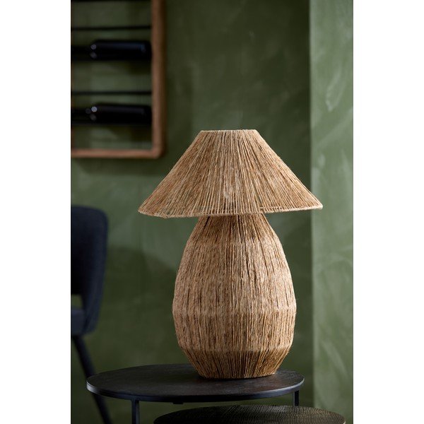 Dabīga toņa galda lampa ar džutas abažūru (augstums 55 cm) Maruva – Light & Living-image-2