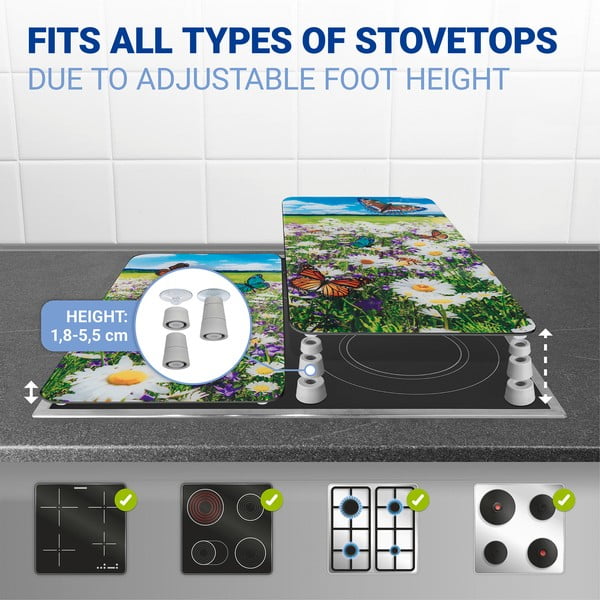 Rūdīta stikla plīts aizsargplāksnes (2 gab.) 52x30 cm Summer Meadow – Maximex-image-4