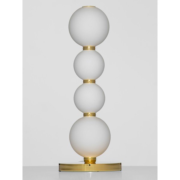 Balta/zelta krāsas metāla LED galda lampa ar stikla abažūru (augstums 31 cm) Perla – Nova Luce-image-2