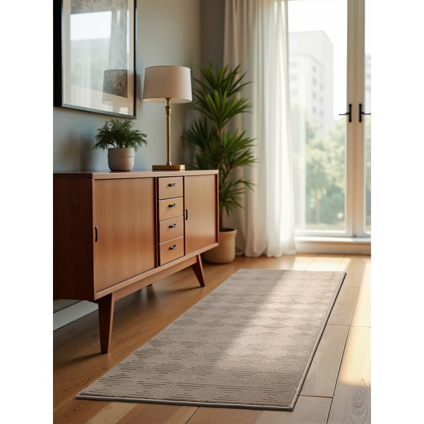 Bēšs celiņa paklājs 80x240 cm Perles Tourmaline – Elle Decoration-image-1