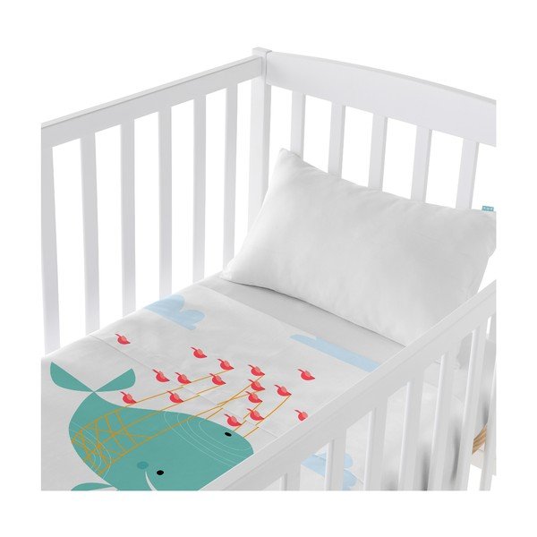 Plāns gultas pārklājs un spilvendrāna Moshi Moshi Whale, 100 x 130 cm-image-1