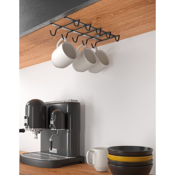 Melns piekaramais krūzīšu turētājs Metaltex My Mug Lava-image-1