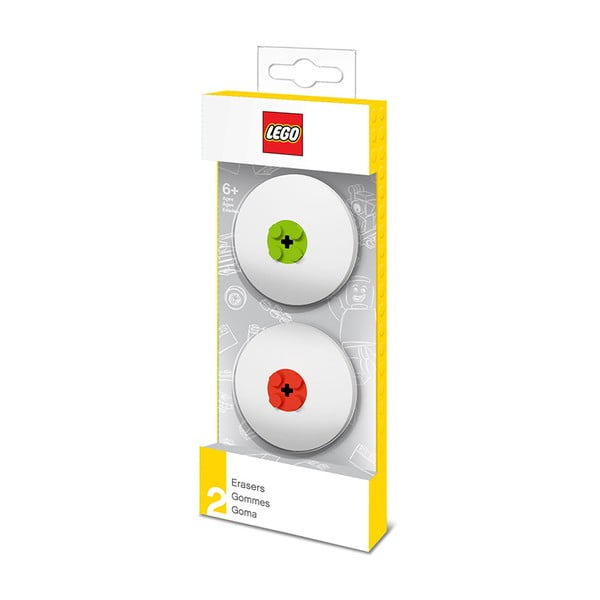 2 LEGO® sarkano un laima dzēšgumiju komplekts