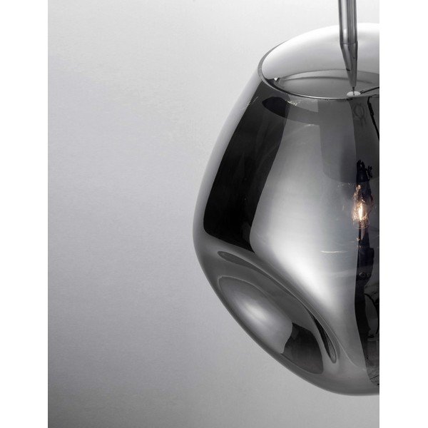 Spīdīgas sudraba krāsas stikla piekaramā lampa ø 25 cm Lava – Nova Luce-image-1