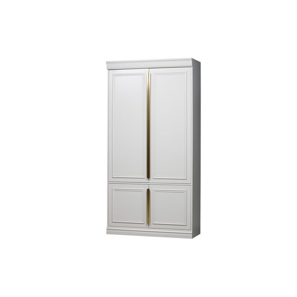 Gaiši pelēks priedes masīvkoka drēbju skapis 110x215x44 cm Organize – WOOOD-image-2