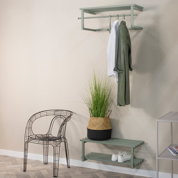 Dūmakaini zaļš metāla piekarināms apavu plaukts 71x26x34 cm Marco – Spinder Design-image-2