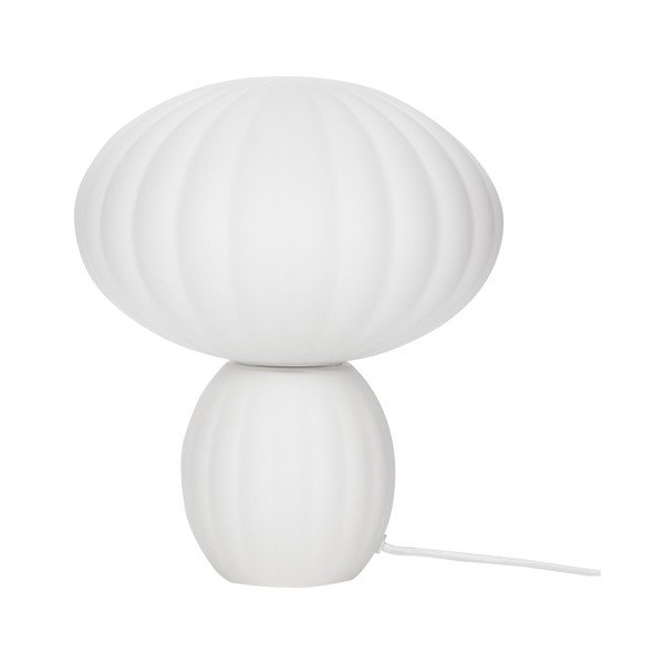 Balta stikla galda lampa (augstums 28 cm) Kumu – Hübsch