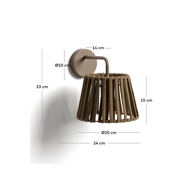 LED sienas āra gaismeklis ar saules baterijām (augstums 23 cm) Aldet – Kave Home-image-4