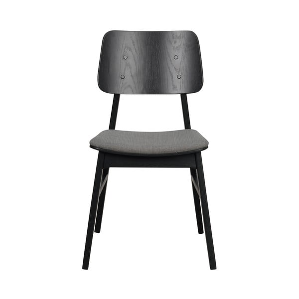 Melns pusdienu krēsls ar tumši pelēku sēdekli Rowico Nagano-image-4