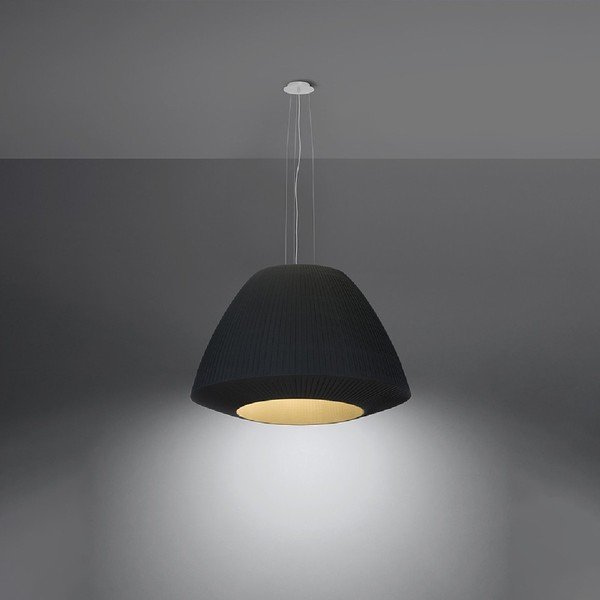 Melna piekaramā lampa ar stikla abažūru ø 60 cm Soprano – Sollux-image-2