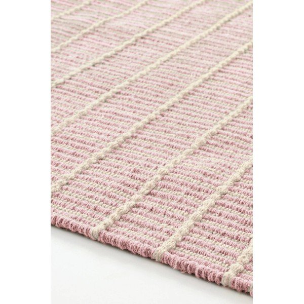 Rozā ar rokām darināts kokvilnas celiņa paklājs 80x150 cm Irma – Jotex-image-3