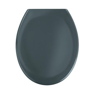 Tumši pelēks viegli aizverams tualetes poda sēdeklis Wenko Premium Ottana, 45,2 x 37,6 cm