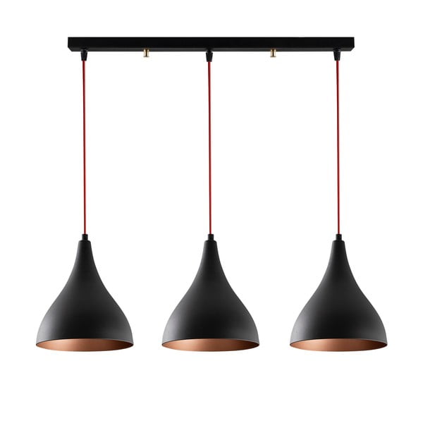 Melna piekaramā lampa ar metāla abažūru Berceste – Opviq lights-image-3