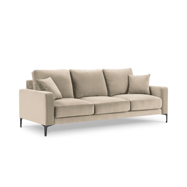 Bēšs samta dīvāns Kooko Home Harmony, 220 cm-image-2
