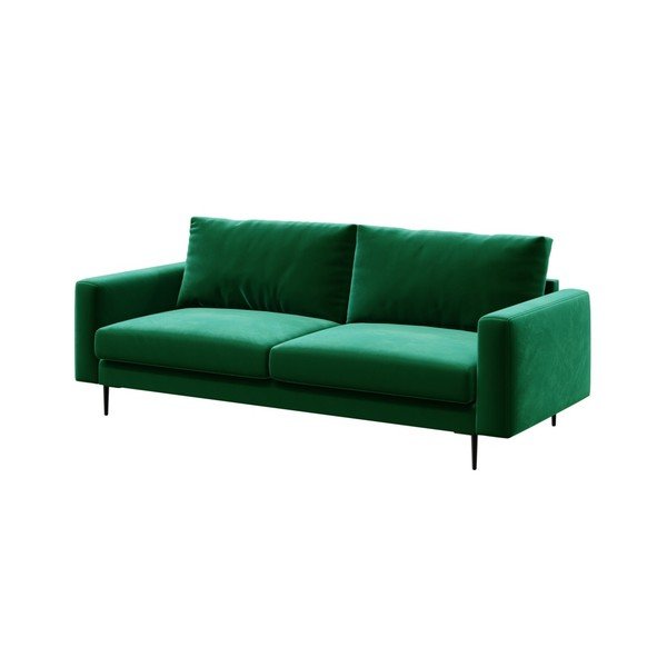 Tumši zaļš samta dīvāns Devichy Levie, 222 cm-image-2