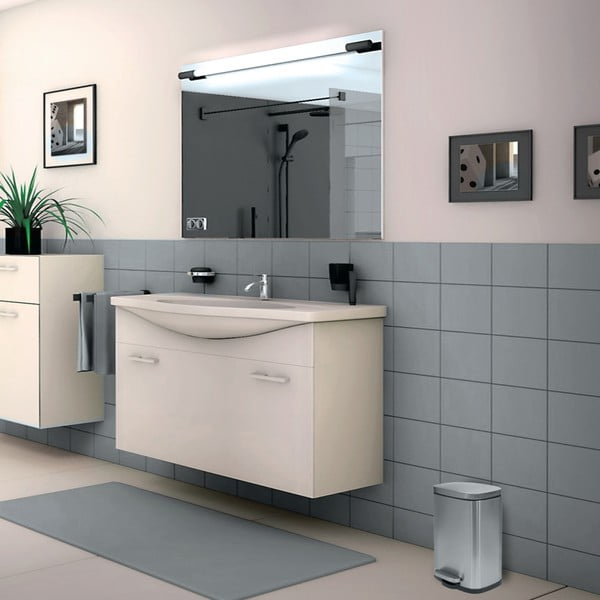 Matētas sudraba krāsas tērauda atkritumu tvertne ar pedāli 5 l   Akira – Spirella-image-3