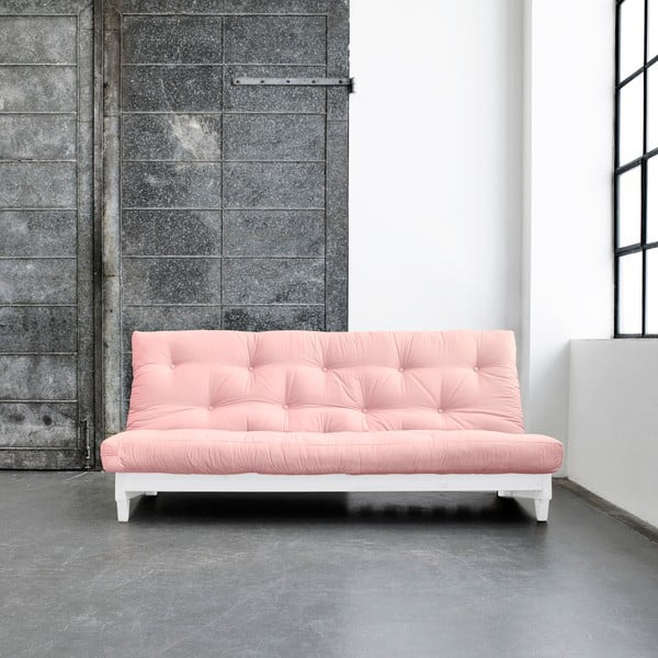 Dīvāns gulta Karup Fresh White/Pink Peonie
