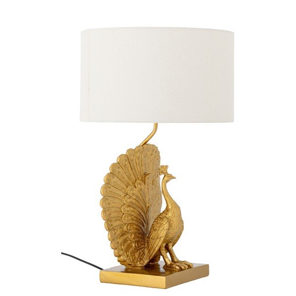 Zelta krāsas galda lampa ar auduma abažūru (augstums 58,5 cm) Peacock – Bloomingville-image-3