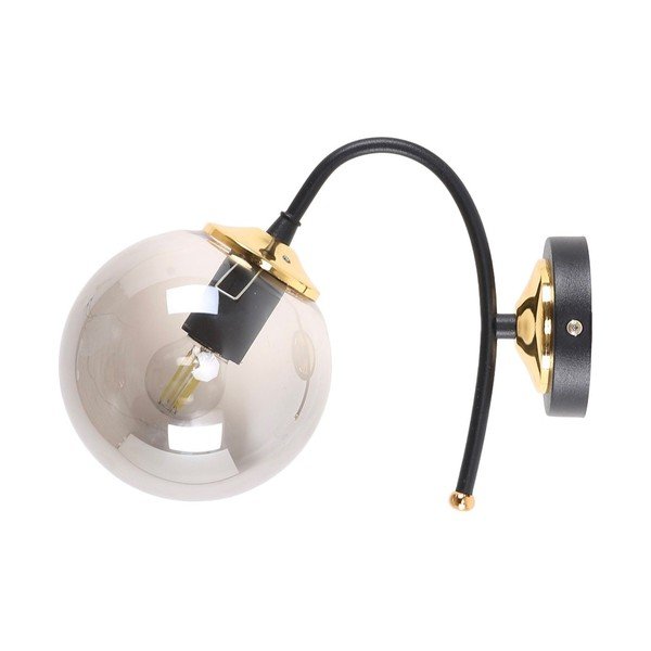 Melna/pelēka sienas lampa ø 15 cm Yoyo – Squid Lighting