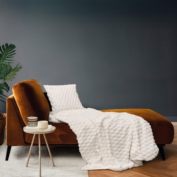 Krēmkrāsas mikroplīša pleds 220x240 cm Frosty – douceur d'intérieur-image-1